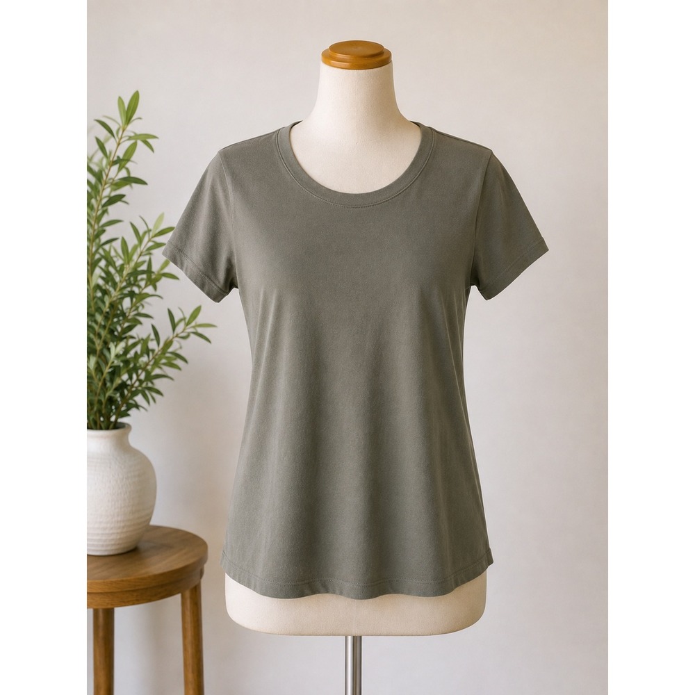 Madewell Womens Small Olive Green Crew Neck Short Sleeve T Shirt Tee S